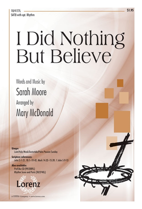 Book cover for I Did Nothing But Believe