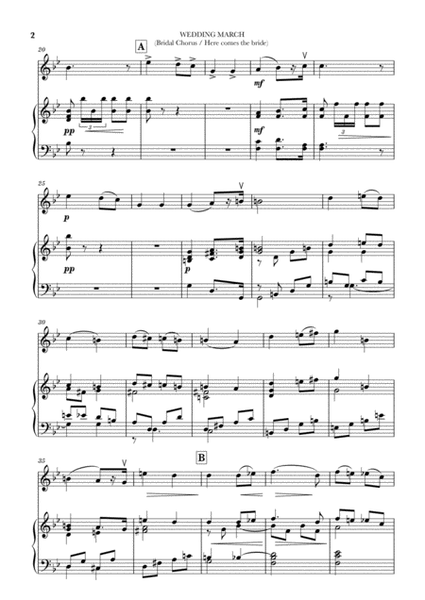 Wedding March (Bridal Chorus - Here comes the Bride) for Violin and Piano image number null