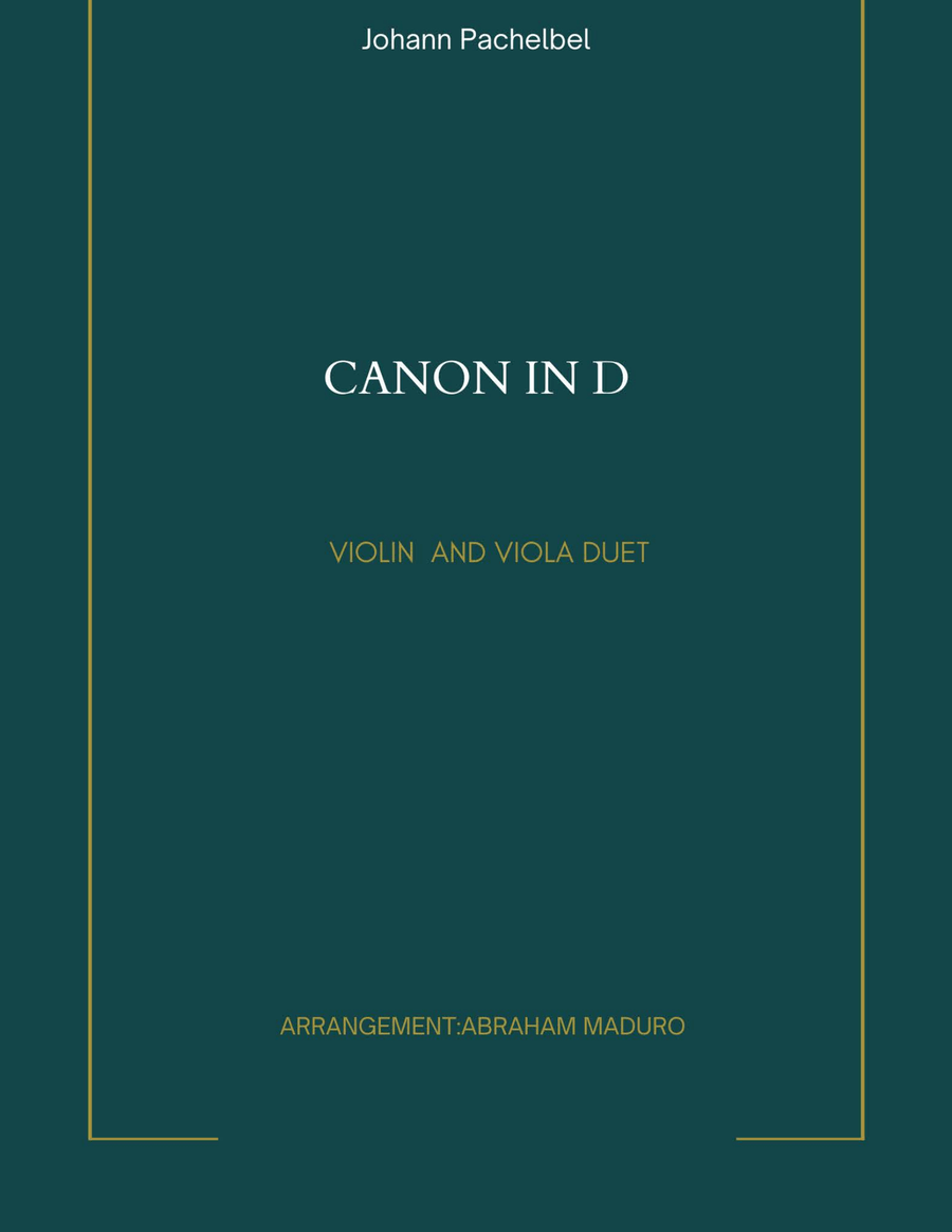 Pachelbel's Canon In D Violin Viola Duet String Duet scores gallery preview page 1
