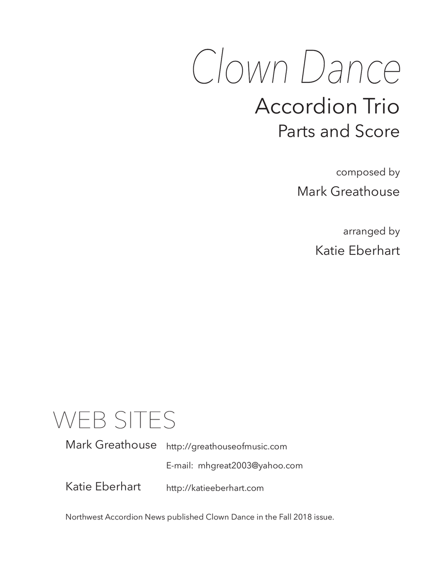 Clown Dance -- Accordion Trio Accordion scores gallery preview page 1