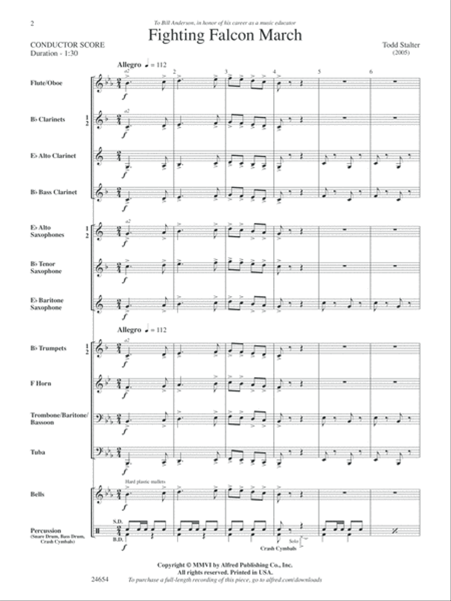Fighting Falcon March: Score Concert Band scores gallery preview page 2