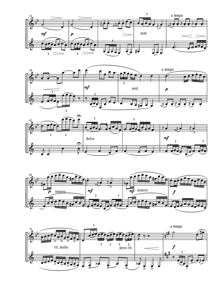 Espana, Music of Spain by Albeniz and Granados for flute and clarinet duet Woodwind Duet scores gallery preview page 4