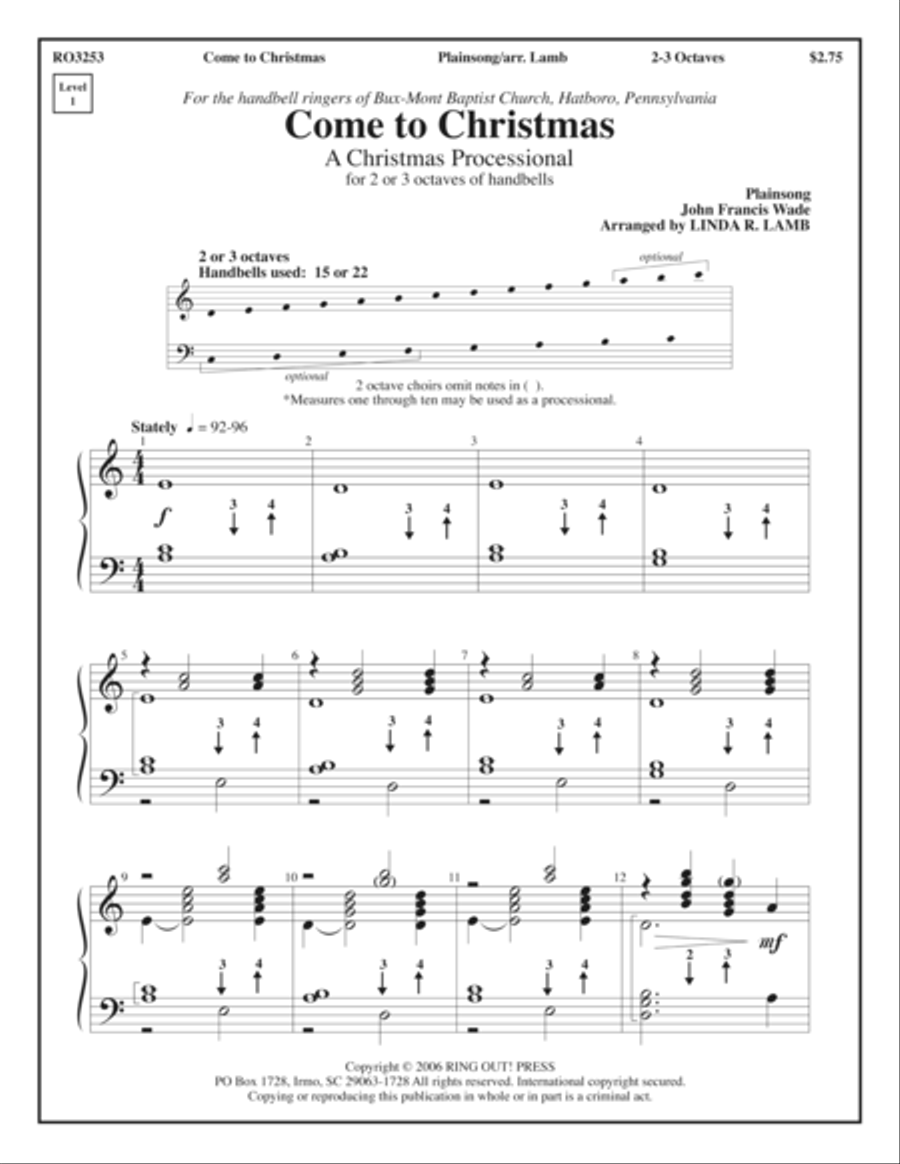 Come to Christmas 3-Octaves scores gallery preview page 1