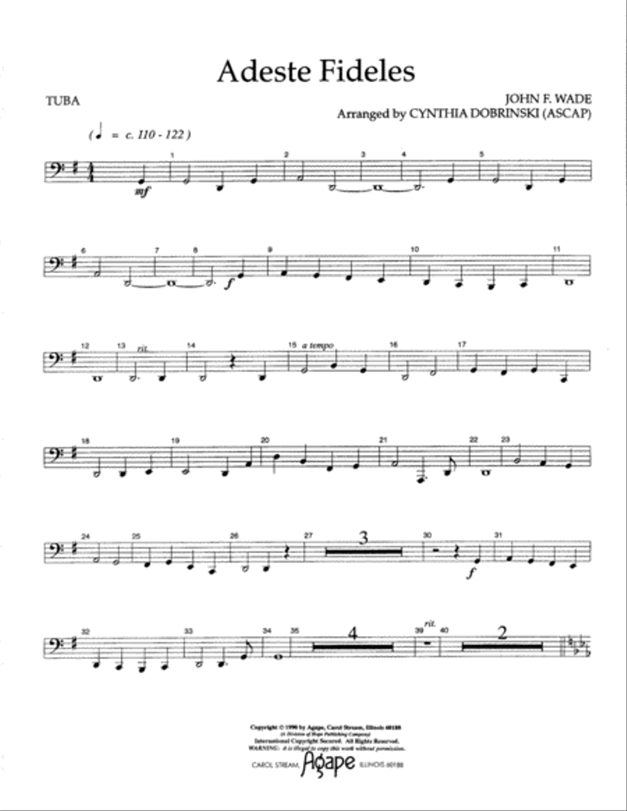 Adeste Fideles Choir scores gallery preview page 12