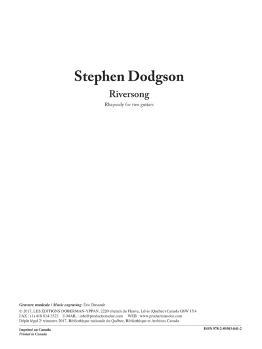 Riversong Classical Guitar scores gallery preview page 1