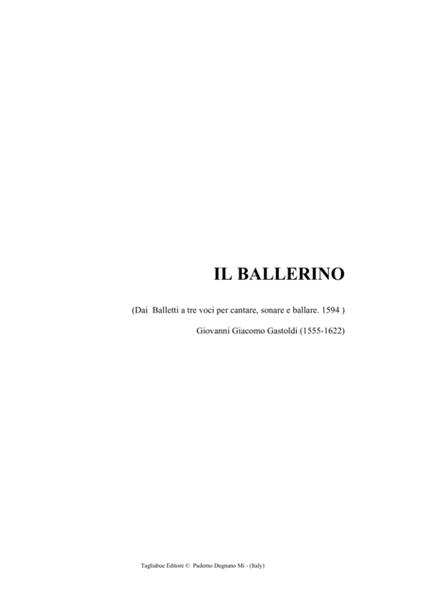 IL BALLERINO - (Sonatemi un balletto) - G.G.Gastoldi - For STB Choir image number null