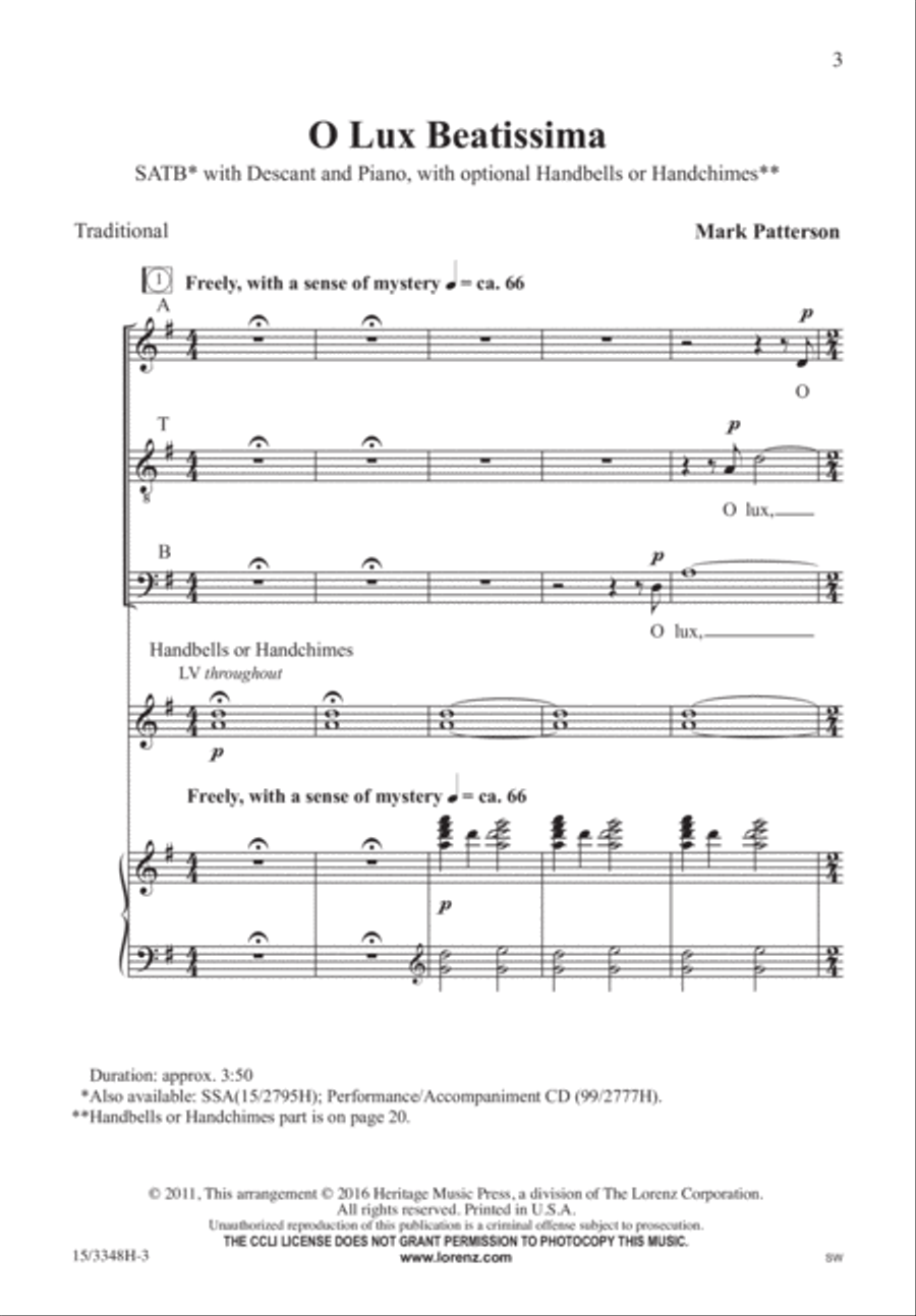 O Lux Beatissima O Lux Beatissima 4-Part scores gallery preview page 2