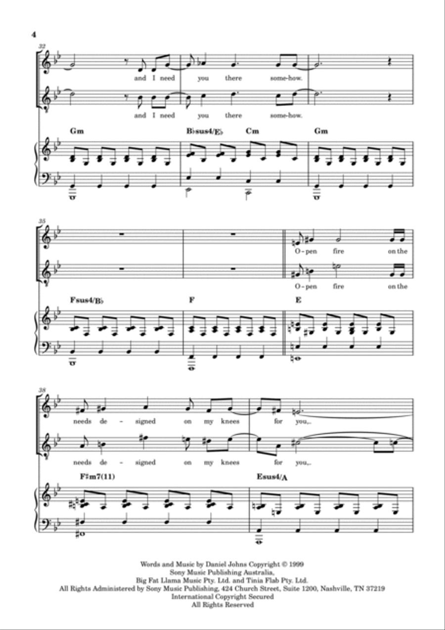 Ana's Song (open Fire) 2-Part scores gallery preview page 4