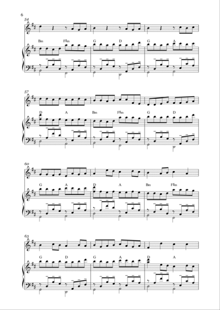 Canon in D for Violin and Guitar - Very Easy Guitar Chords String Duet scores gallery preview page 6