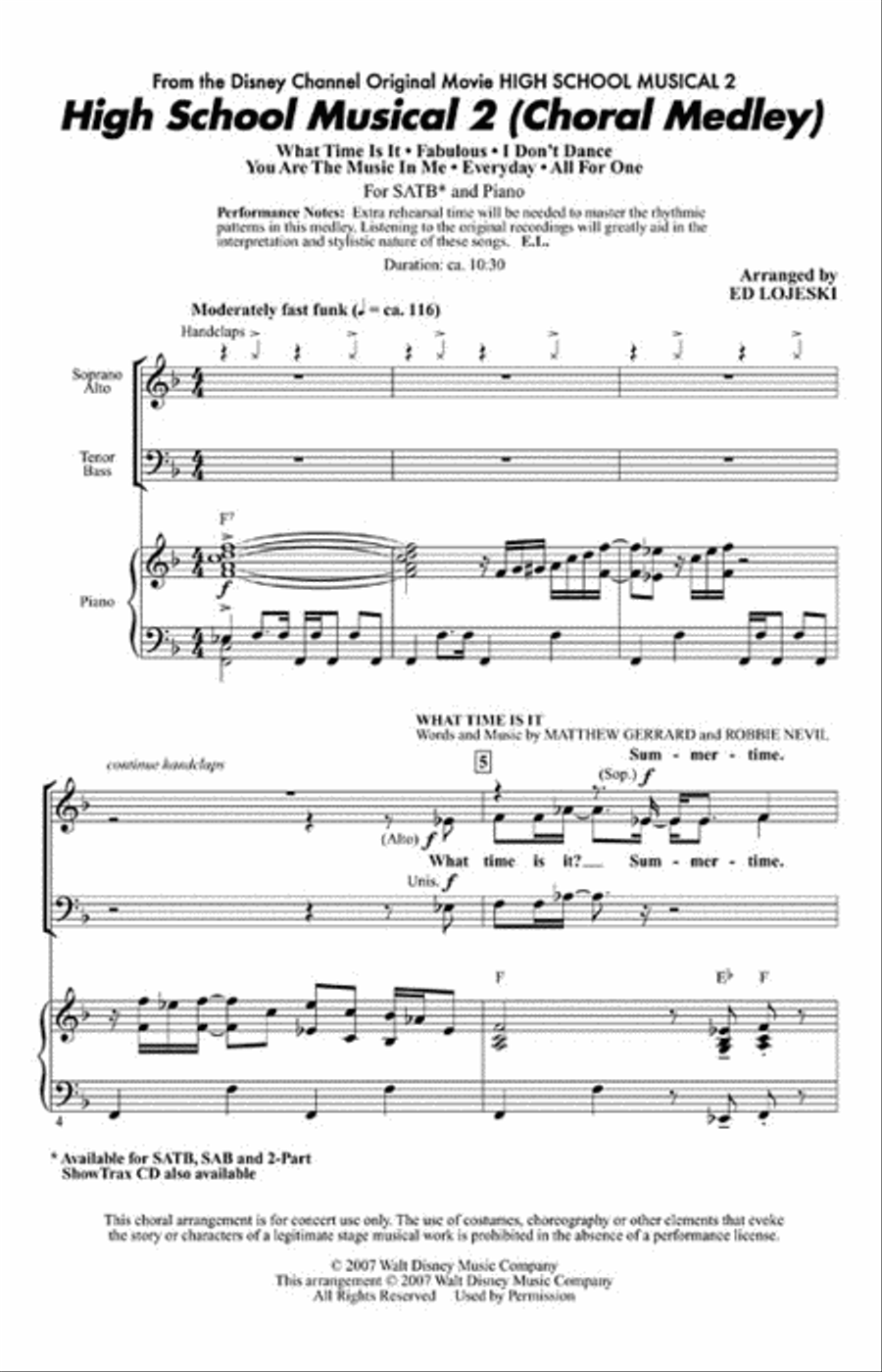 High School Musical 2 High School Musical 2 Choir scores gallery preview page 2