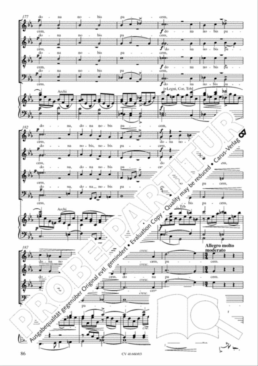 Mass in E flat major (Messe in Es) SATTB scores gallery preview page 87
