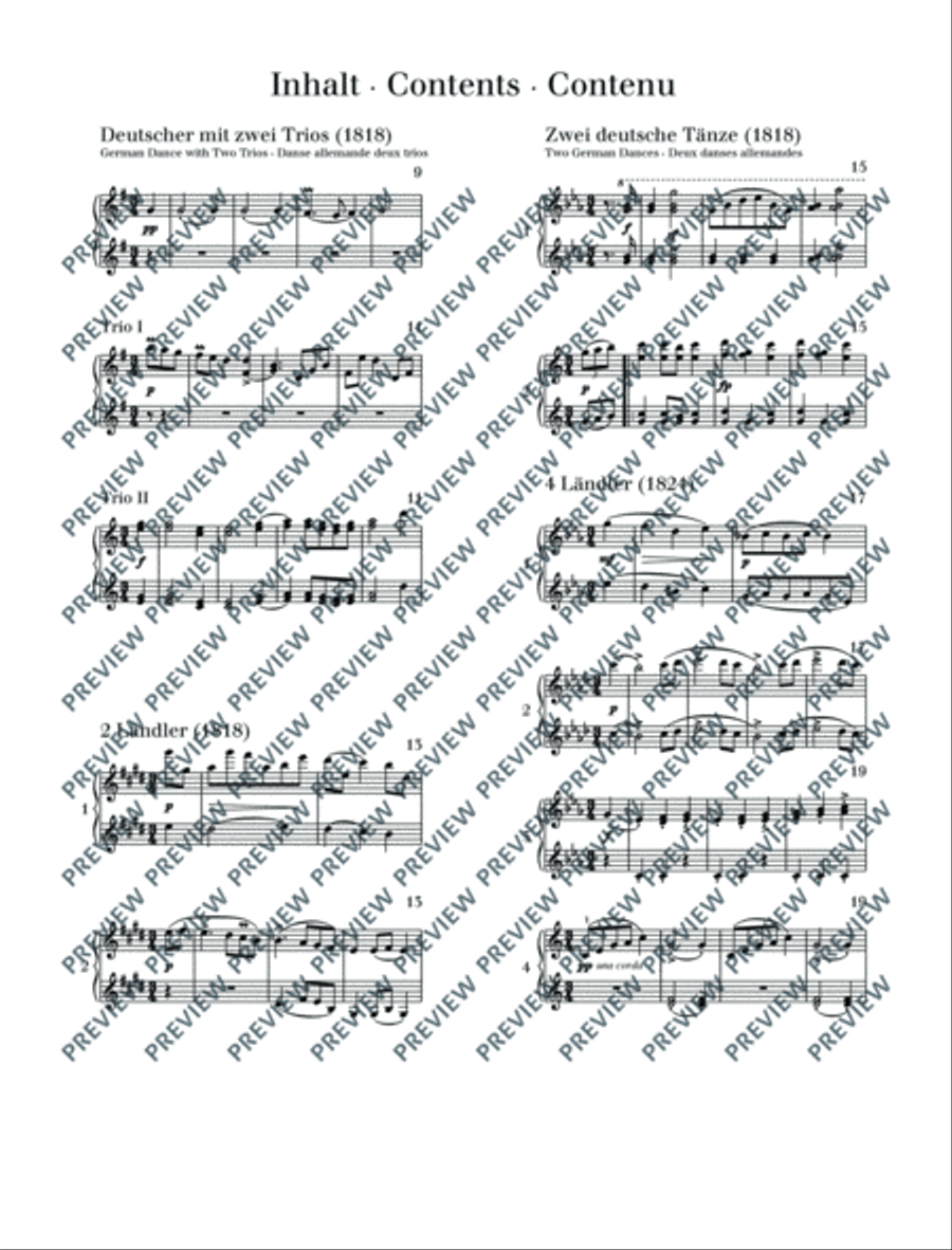 Ländler Piano Duet scores gallery preview page 4