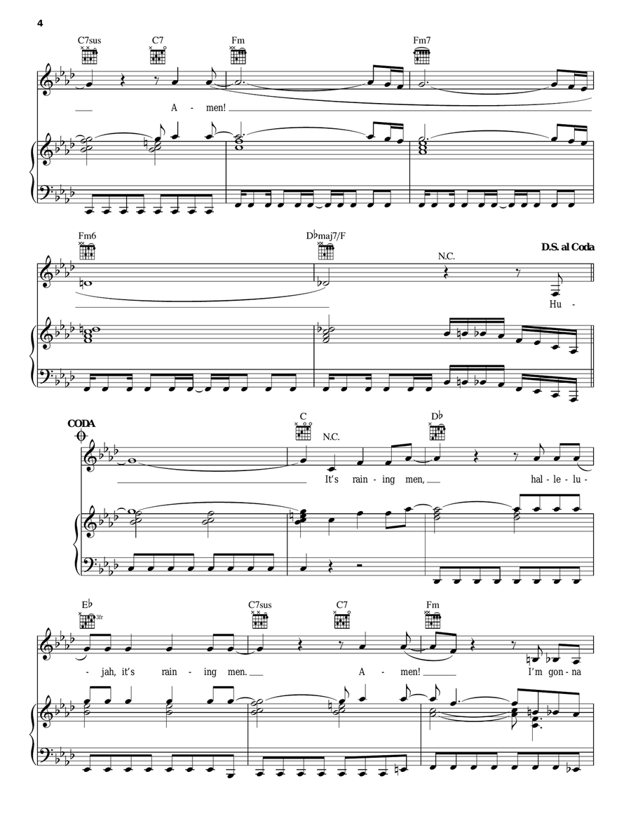 It's Raining Men It's Raining Men Piano, Vocal, Guitar scores gallery preview page 4