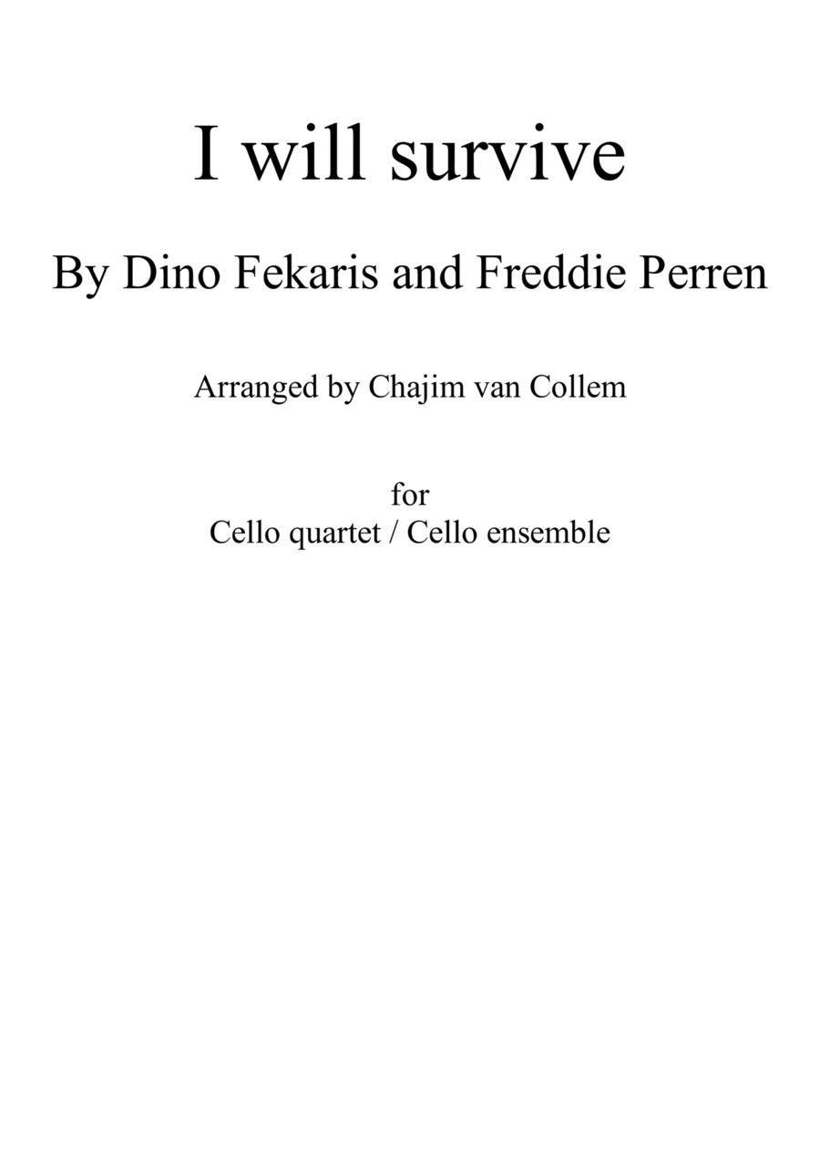 I Will Survive String Quartet scores gallery preview page 1
