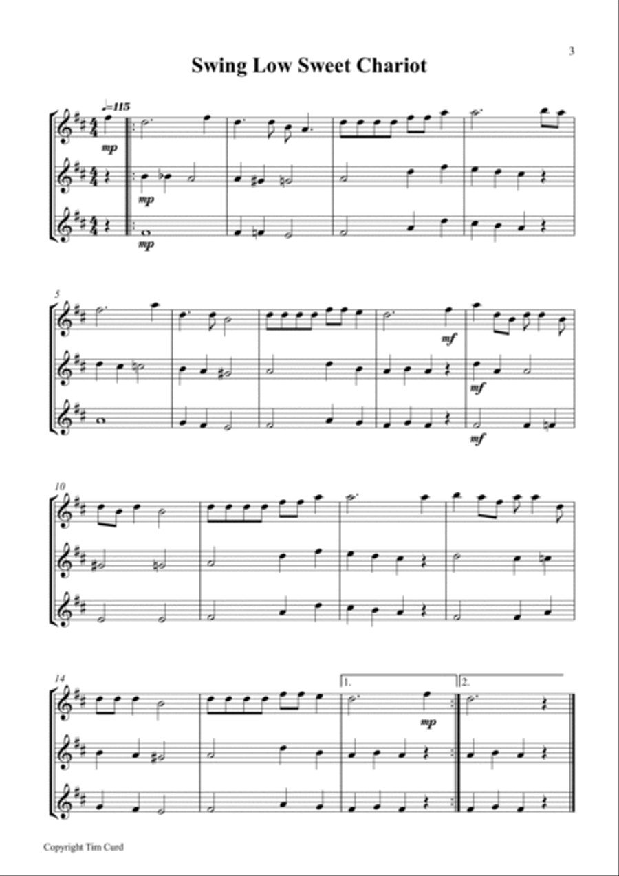 9 Spirituals, Trios For Alto Saxophone 9 Spirituals, Trios For Alto Saxophone Woodwind Trio scores gallery preview page 3