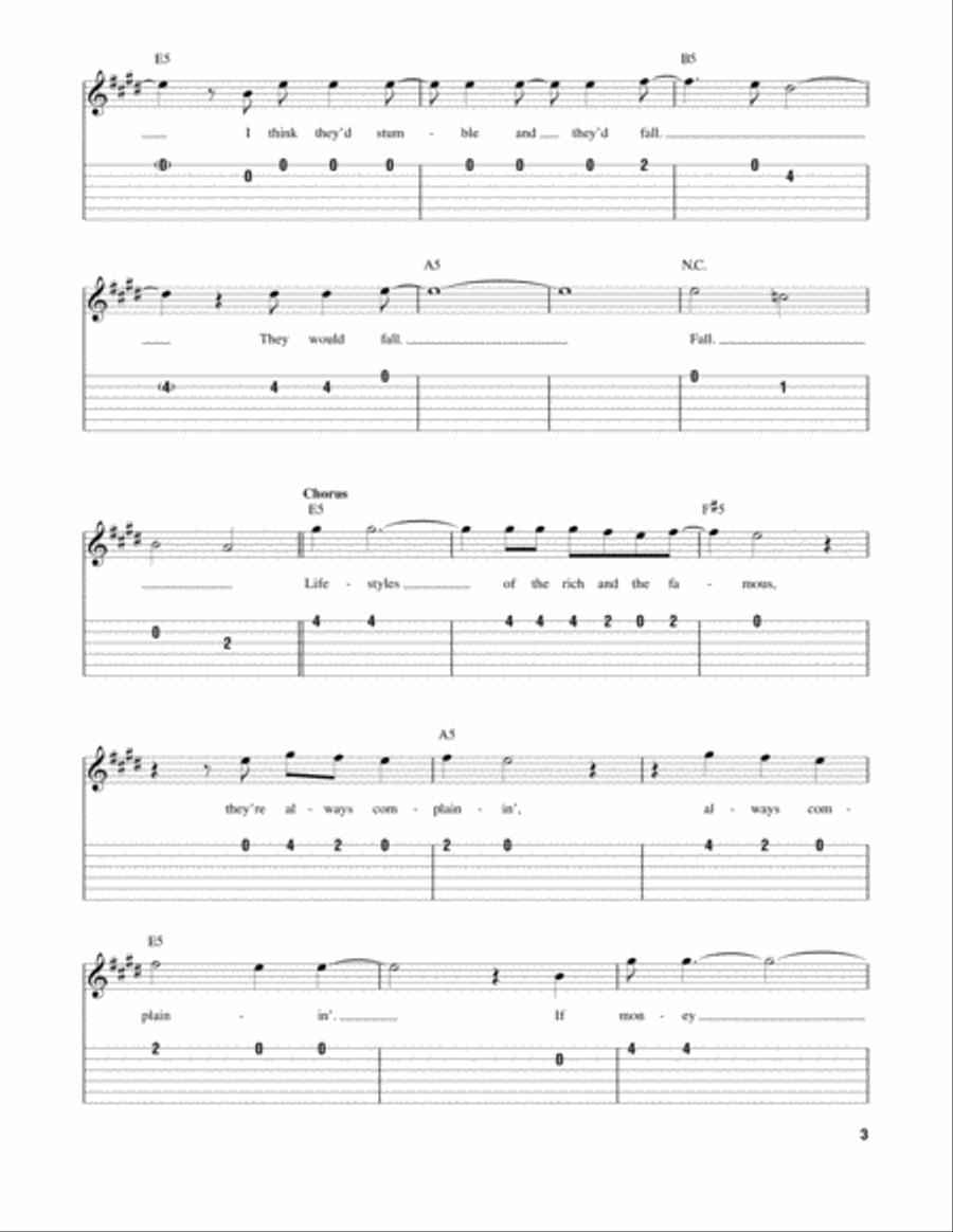 Lifestyles Of The Rich And Famous Acoustic Guitar scores gallery preview page 3
