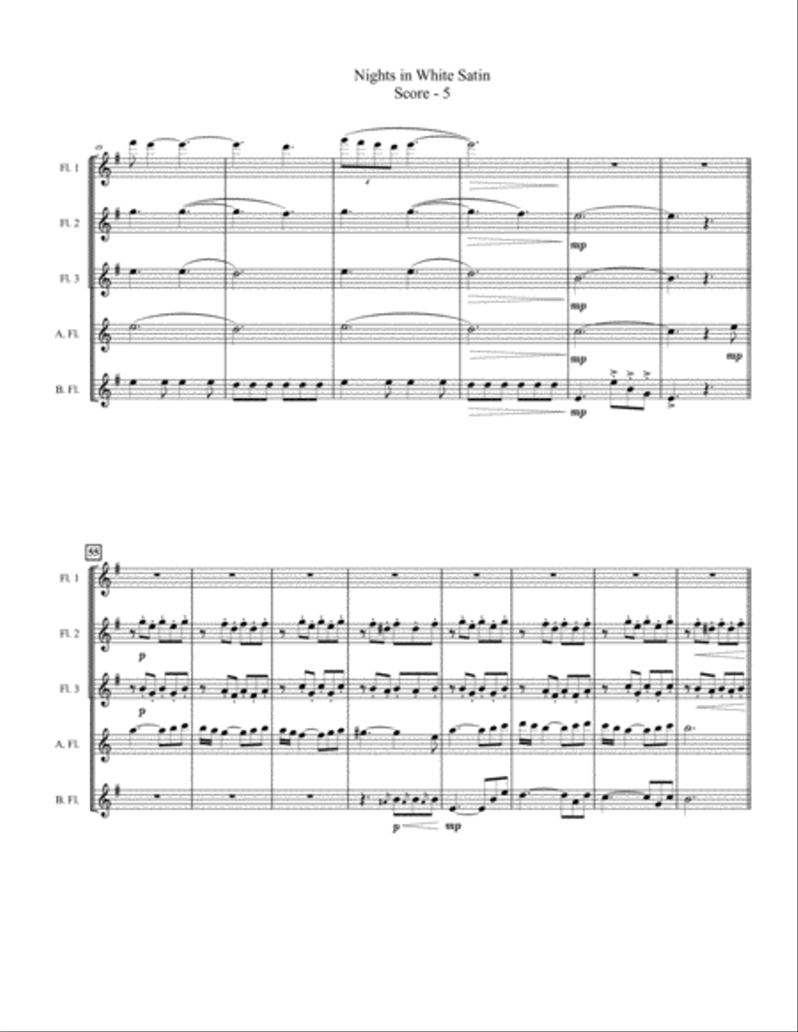 Nights In White Satin Flute Choir scores gallery preview page 5