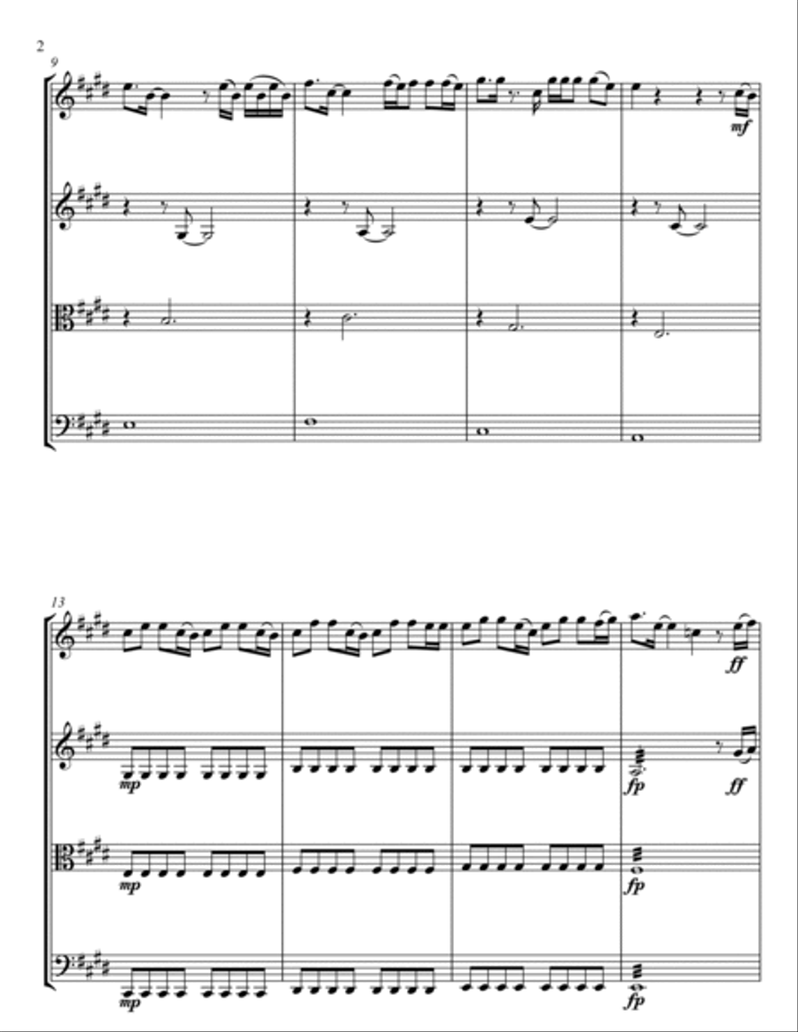 How Far I'll Go String Quartet scores gallery preview page 2