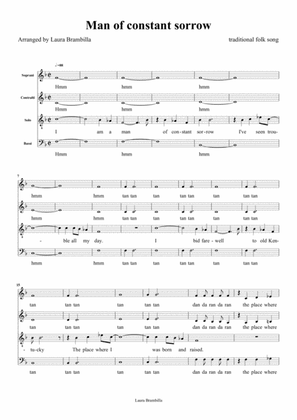 Man of constant sorrow - for SATB choir a cappella
