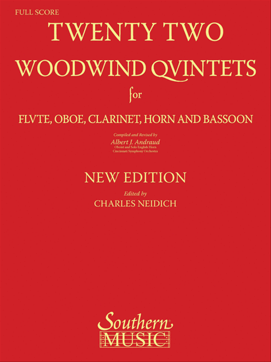 22 Woodwind Quintets – New Edition Woodwind Quintet scores gallery preview page 1