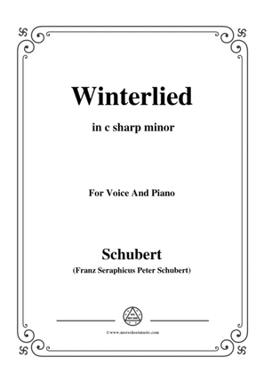 Book cover for Schubert-Winterlied,in c sharp minor,for Voice&Piano