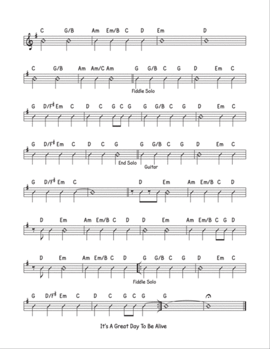 It's A Great Day To Be Alive Piano, Vocal, Guitar scores gallery preview page 2