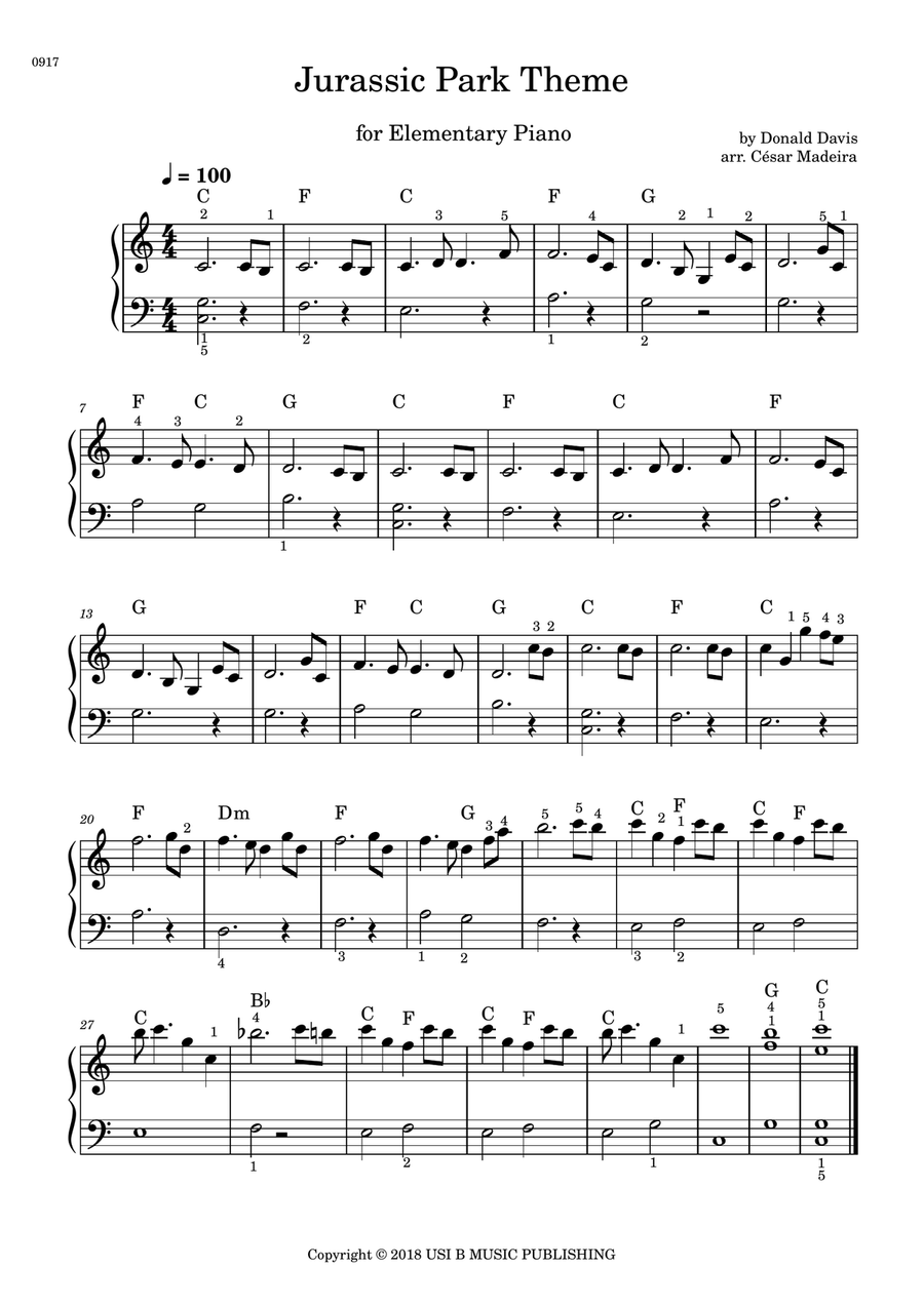 Jurassic Park Iii Easy Piano scores gallery preview page 1