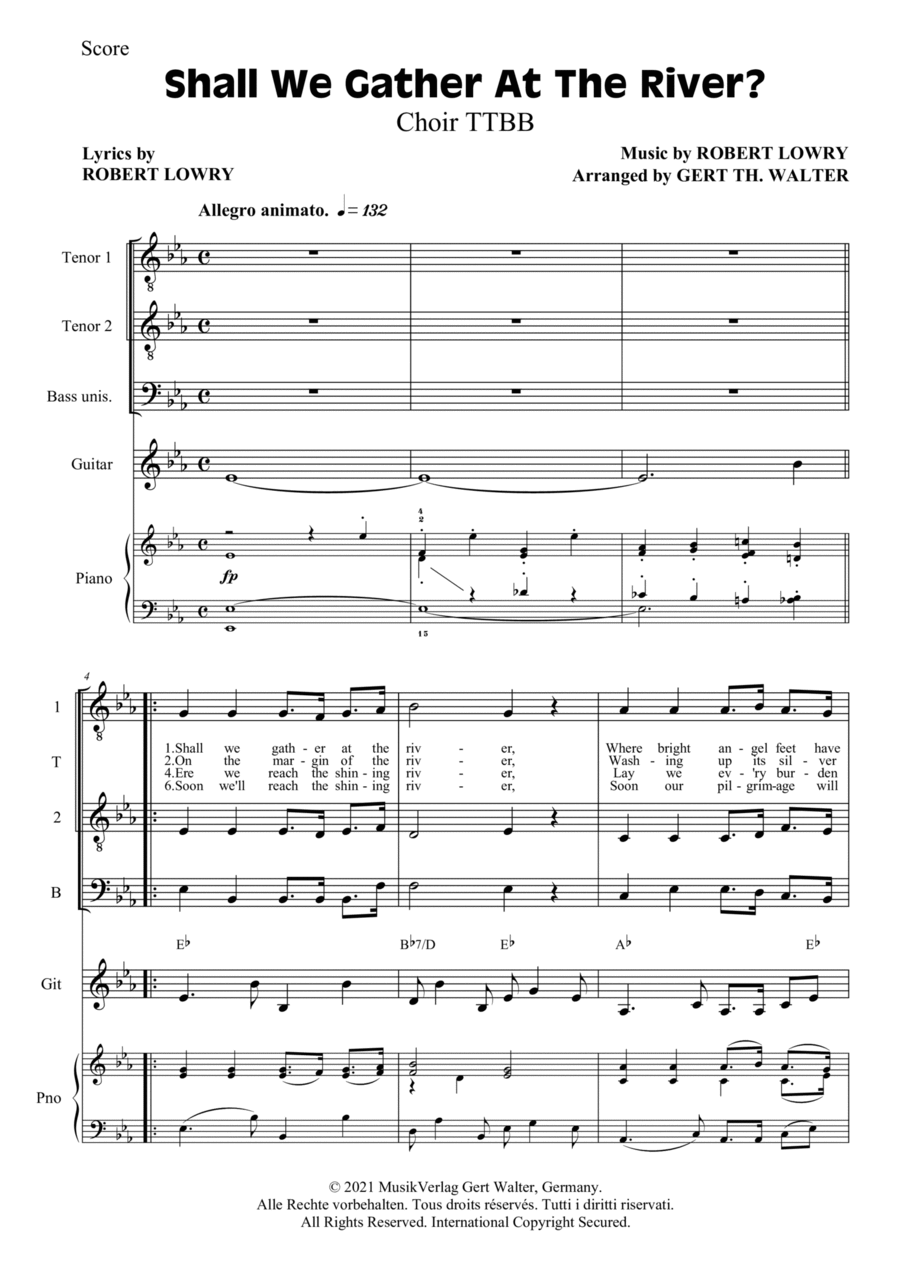 Shall We Gather At The River TTBB scores gallery preview page 1