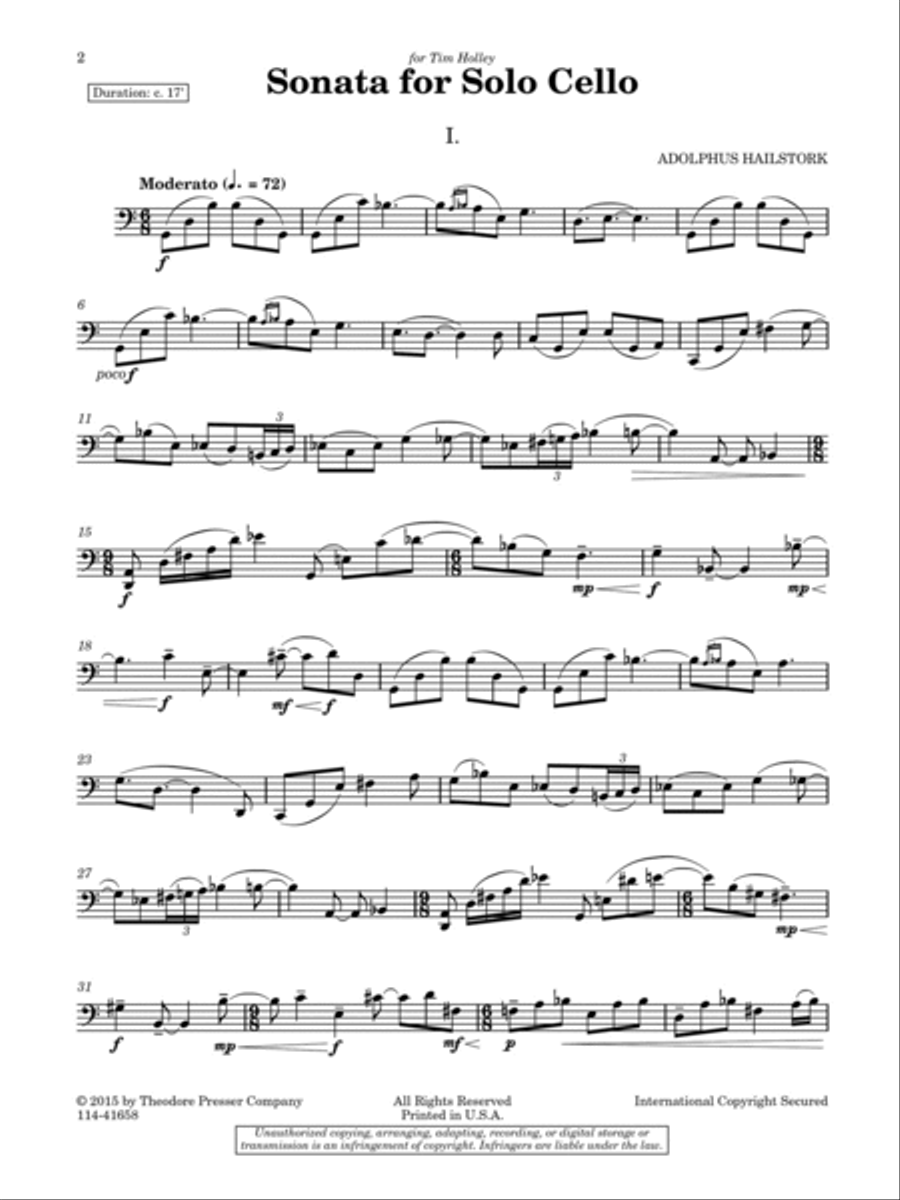 Sonata For Solo Cello