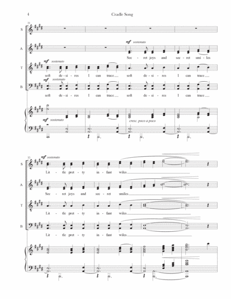 Cradle Song (SATB + Piano) image number null