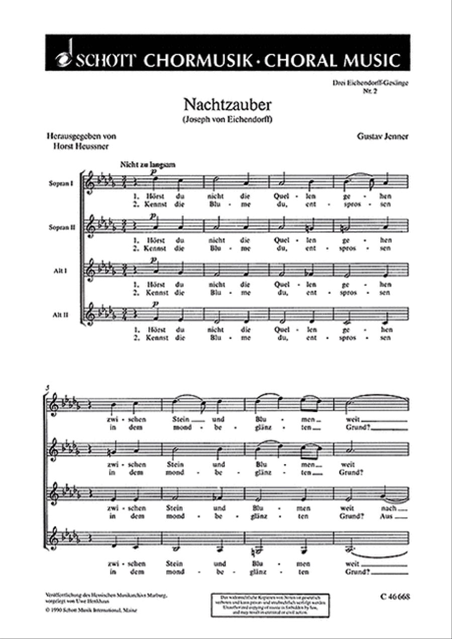 Drei Eichendorff-Gesänge SSAA scores gallery preview page 1