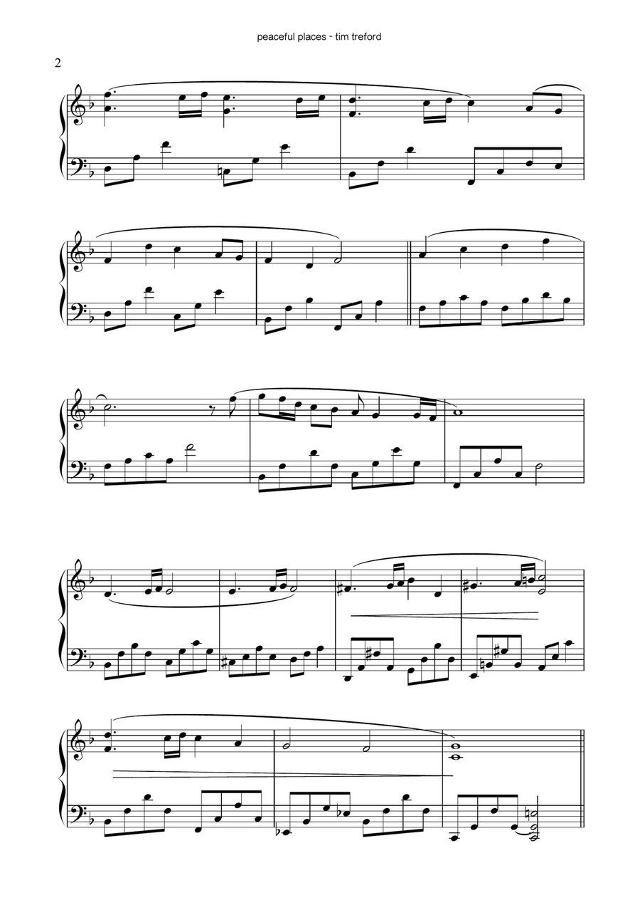 peaceful places Piano Solo scores gallery preview page 2