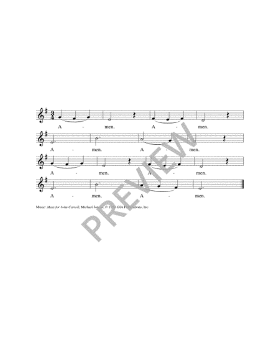 Mass for John Carroll - Choral / Accompaniment edition 4-Part scores gallery preview page 9
