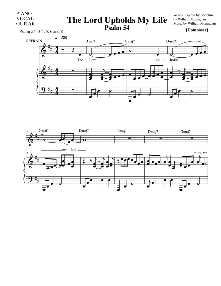 Lord Upholds My Life (Psalm 54) Choir scores gallery preview page 1