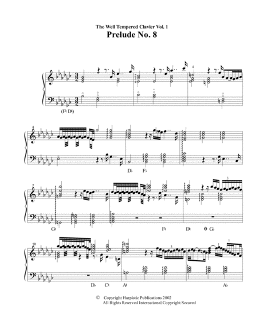 Prelude No. 8 Prelude No. 8 Harp scores gallery preview page 1