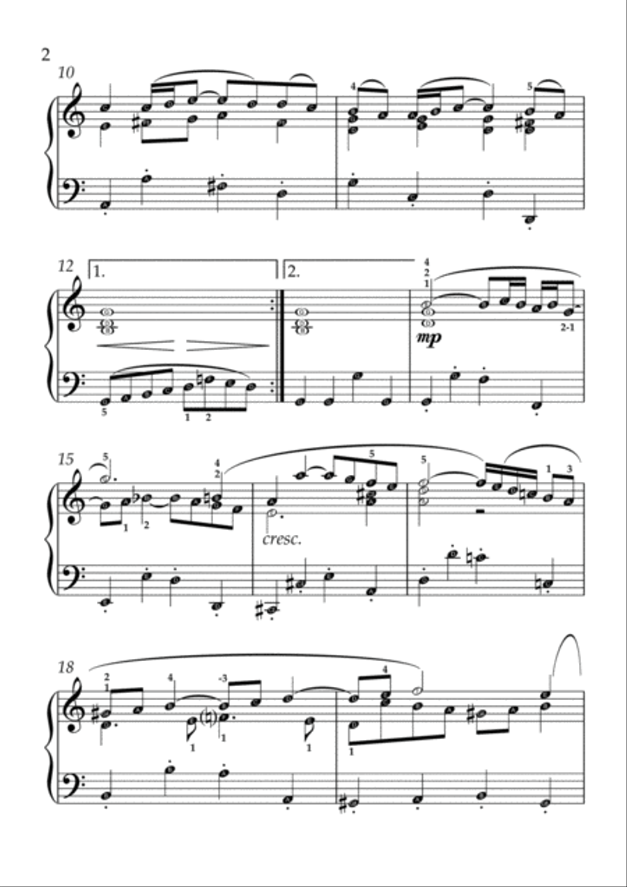 Bach, J.S. - Air on the G String(With Note name) Easy Piano scores gallery preview page 2
