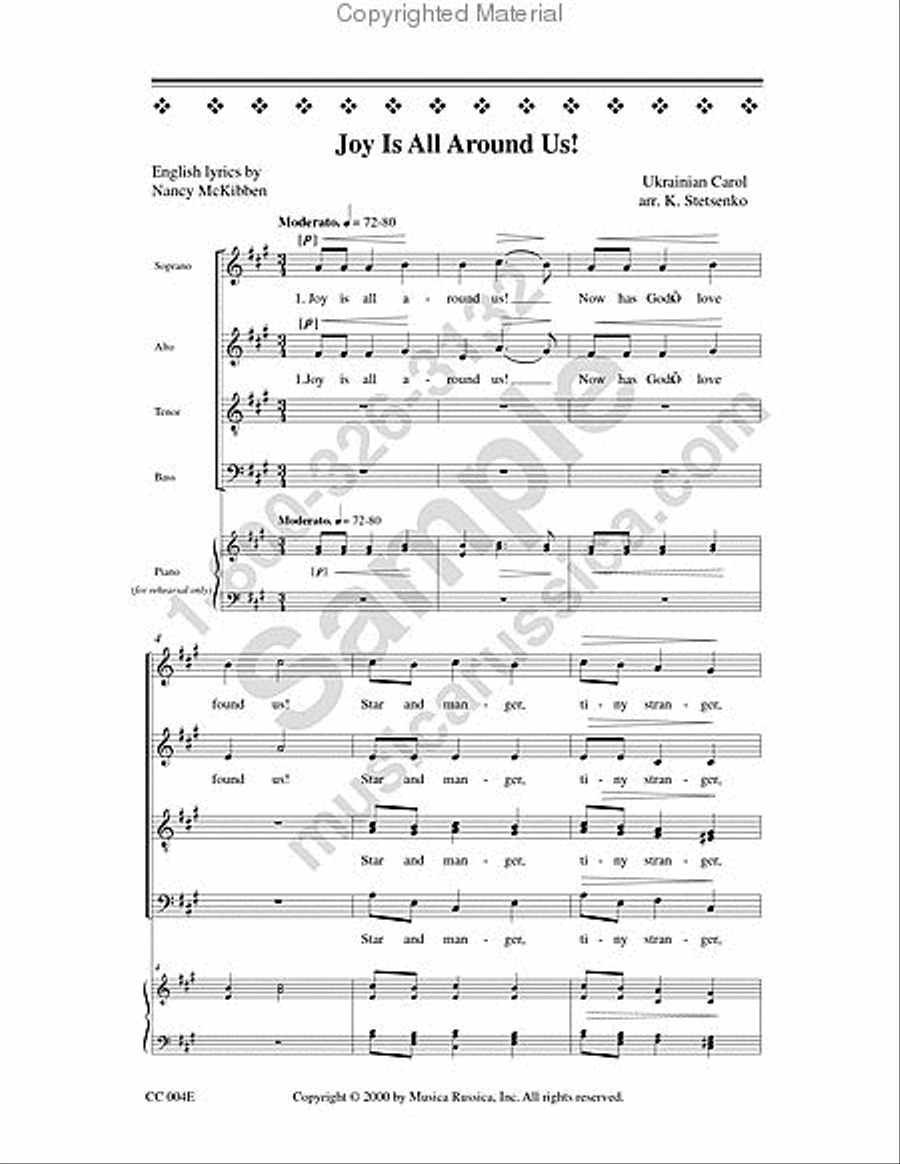 Joy Is All Around Us 4-Part scores gallery preview page 2