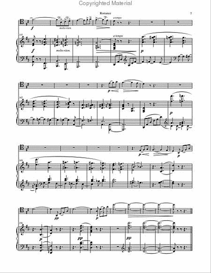 Romance, Op. 2 for Trombone & Piano Piano Accompaniment scores gallery preview page 5