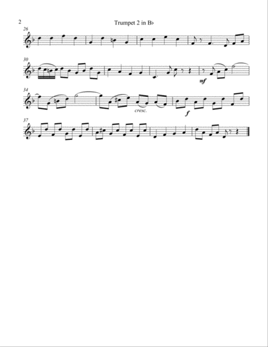 Bouree II Trumpet Duet scores gallery preview page 2
