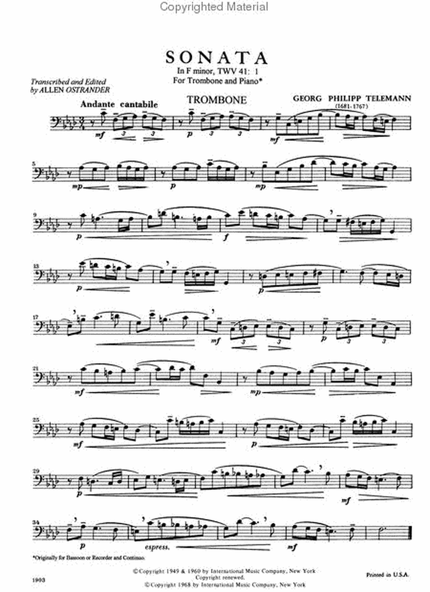 Sonata In F Minor (Ostrander