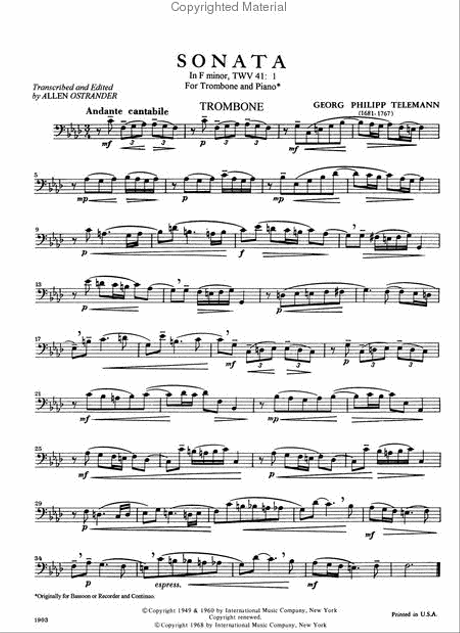 Sonata In F Minor (Ostrander Piano Accompaniment scores gallery preview page 2