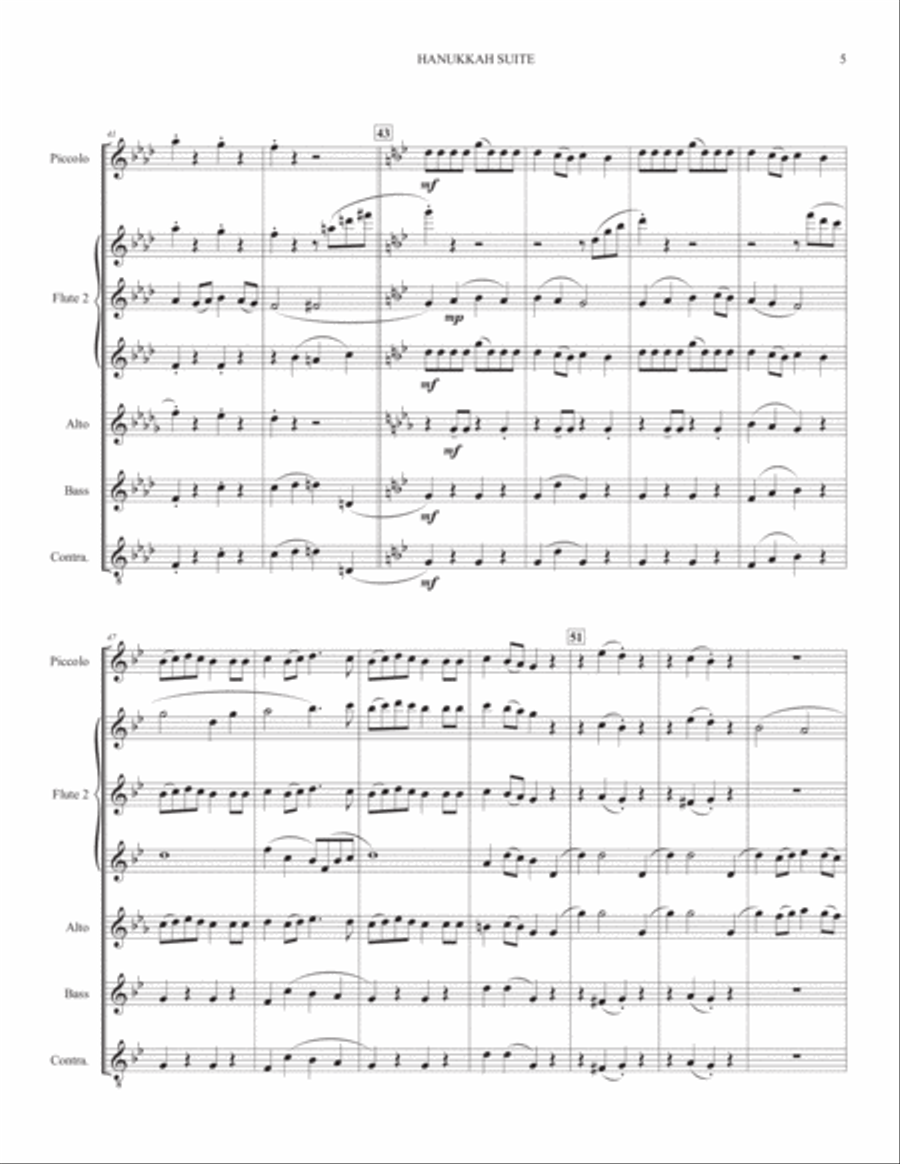 Hanukkah Suite (for Flute Choir) Flute Choir scores gallery preview page 5