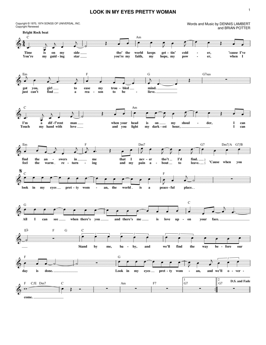 Look In My Eyes Pretty Woman Piano scores gallery preview page 1