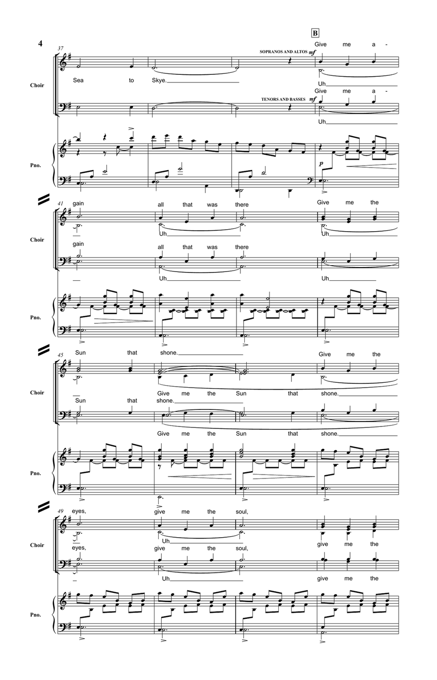 Skye Boat Song - Outlander Main Title Theme - for Choir SSATB and Piano Accompaniment Divisi scores gallery preview page 5