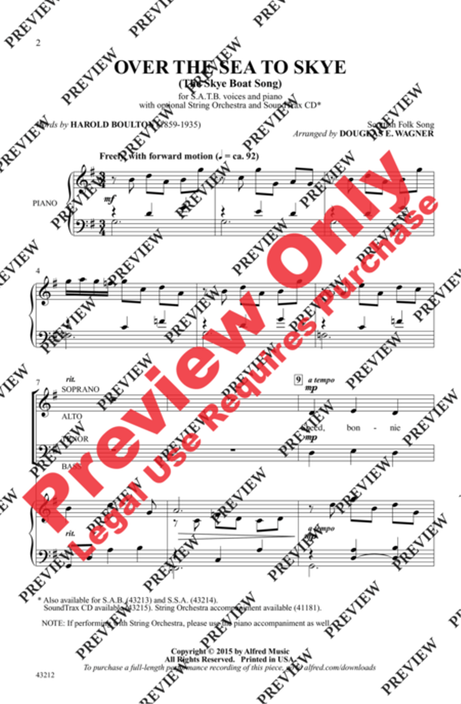 Over the Sea to Skye 4-Part scores gallery preview page 2