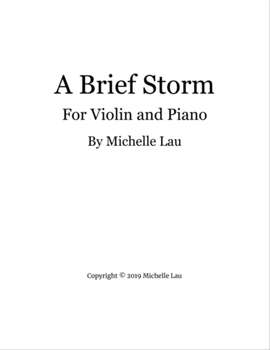 A Brief Storm for Violin and Piano Violin scores gallery preview page 1