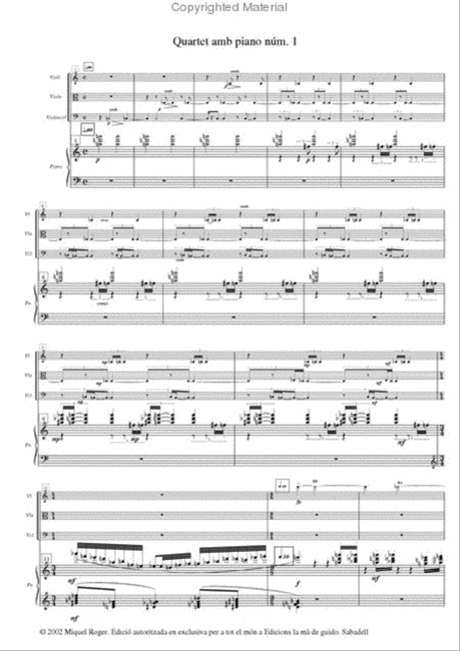 quartet amb piano num. 1 Cello scores gallery preview page 2