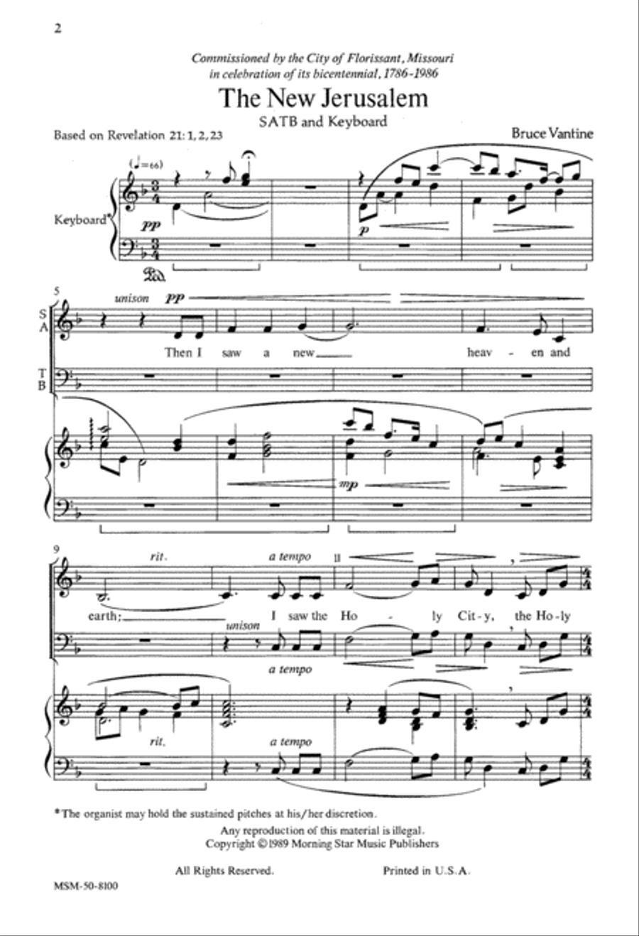 The New Jerusalem The New Jerusalem 4-Part scores gallery preview page 2