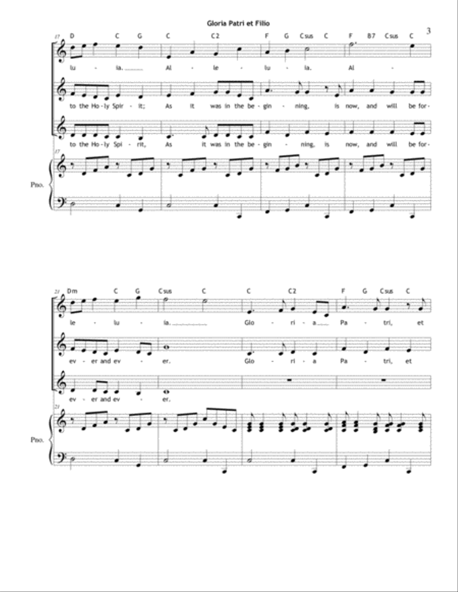 Gloria Patri et Filio (SSA/3-Part Treble Voices) SSA scores gallery preview page 3