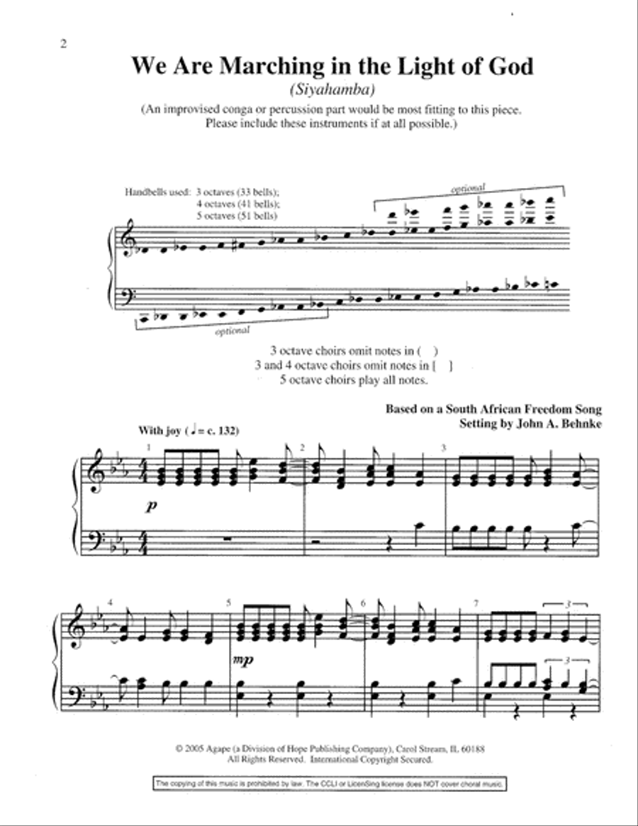 We Are Marching in the Light of God 5-Octaves scores gallery preview page 2
